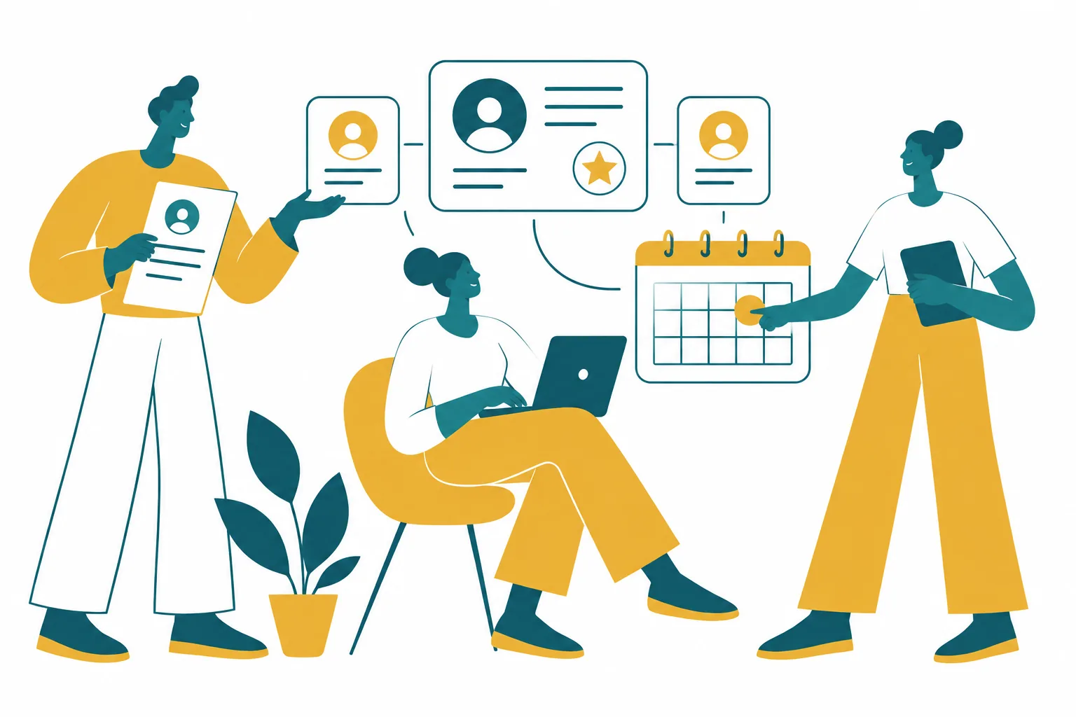 Un equipo comercial organiza las relaciones y el seguimiento de sus clientes.